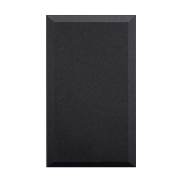 Front of professional acoustic bass traps with beveled design