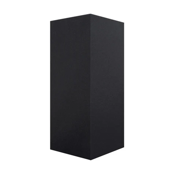 rear of professional acoustic bass traps with beveled design