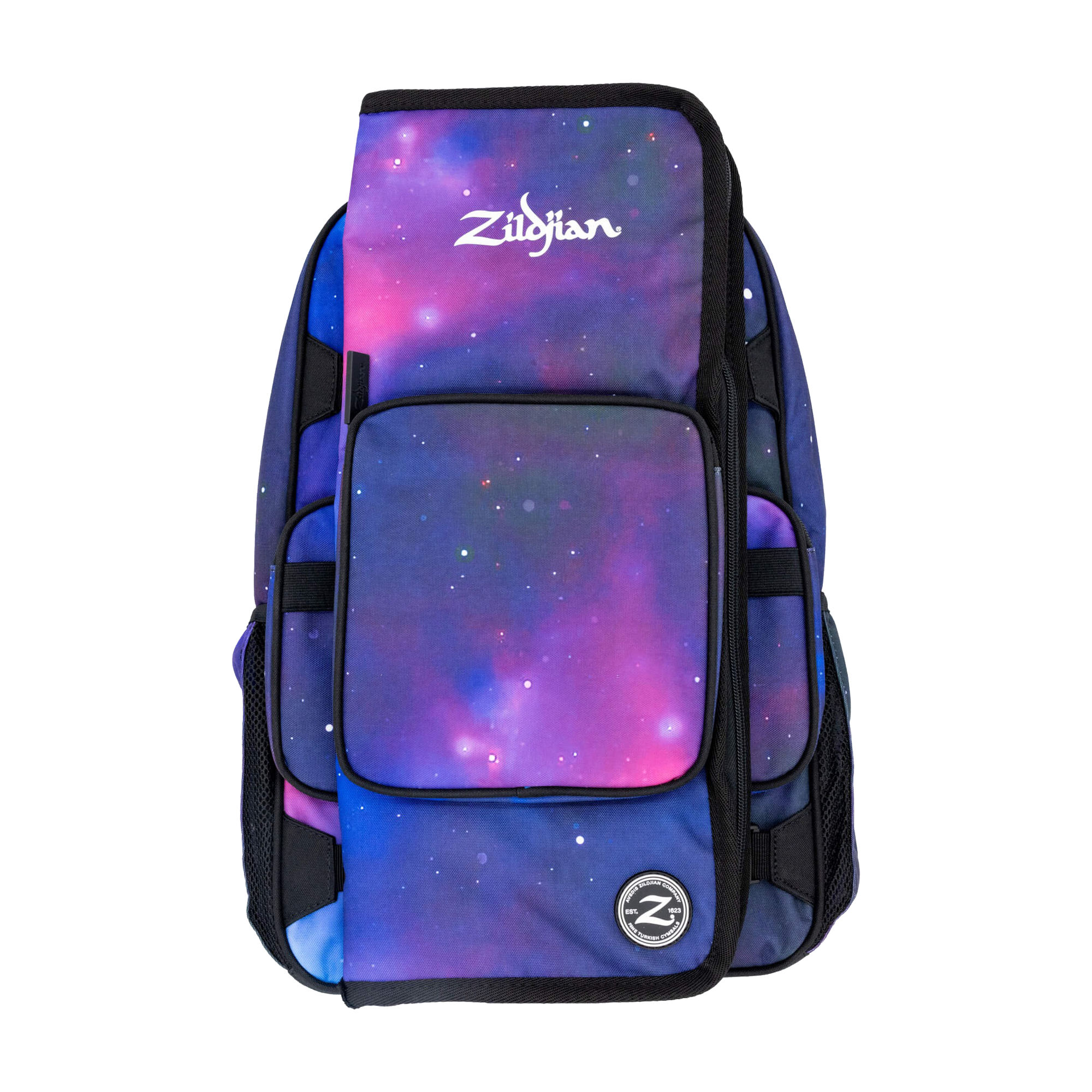 Full view of Zildjian ZXBP00302 Student Backpack And Stick Bag  - Purple Galaxy