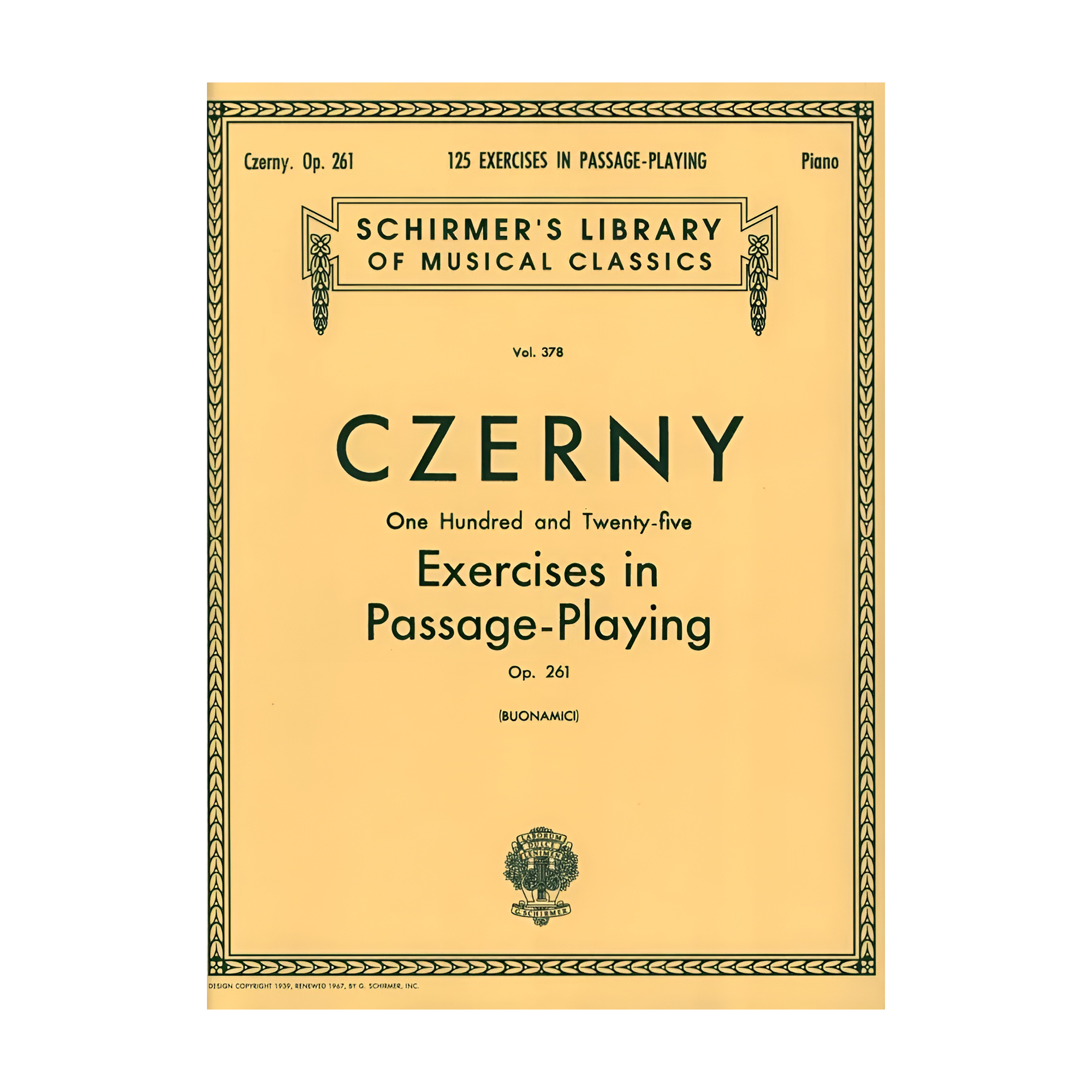 Front view of Czerny 125 Exercises in Passage Playing, Op. 261