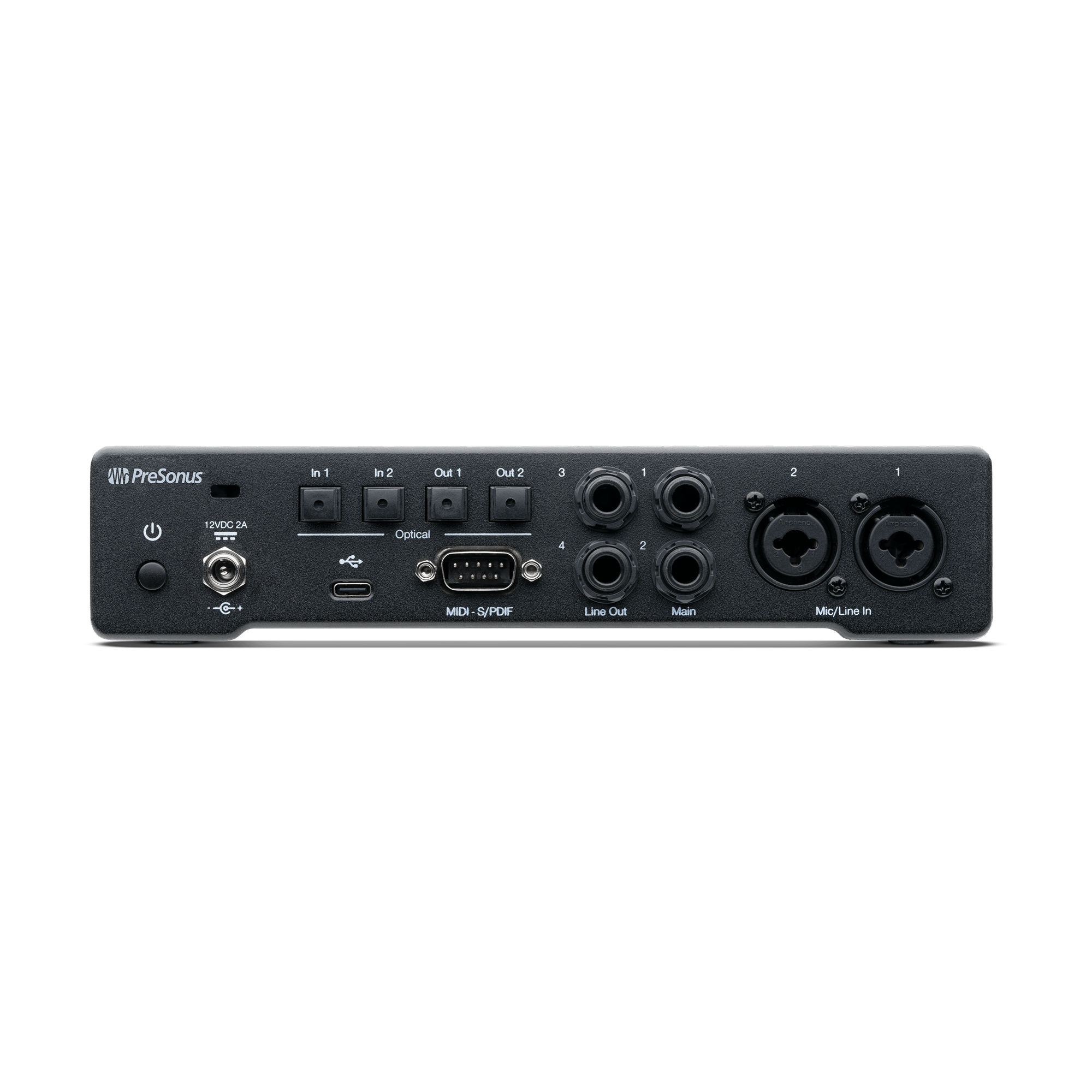 Back view of PreSonus Quantum HD 2 USB-C Audio Interface