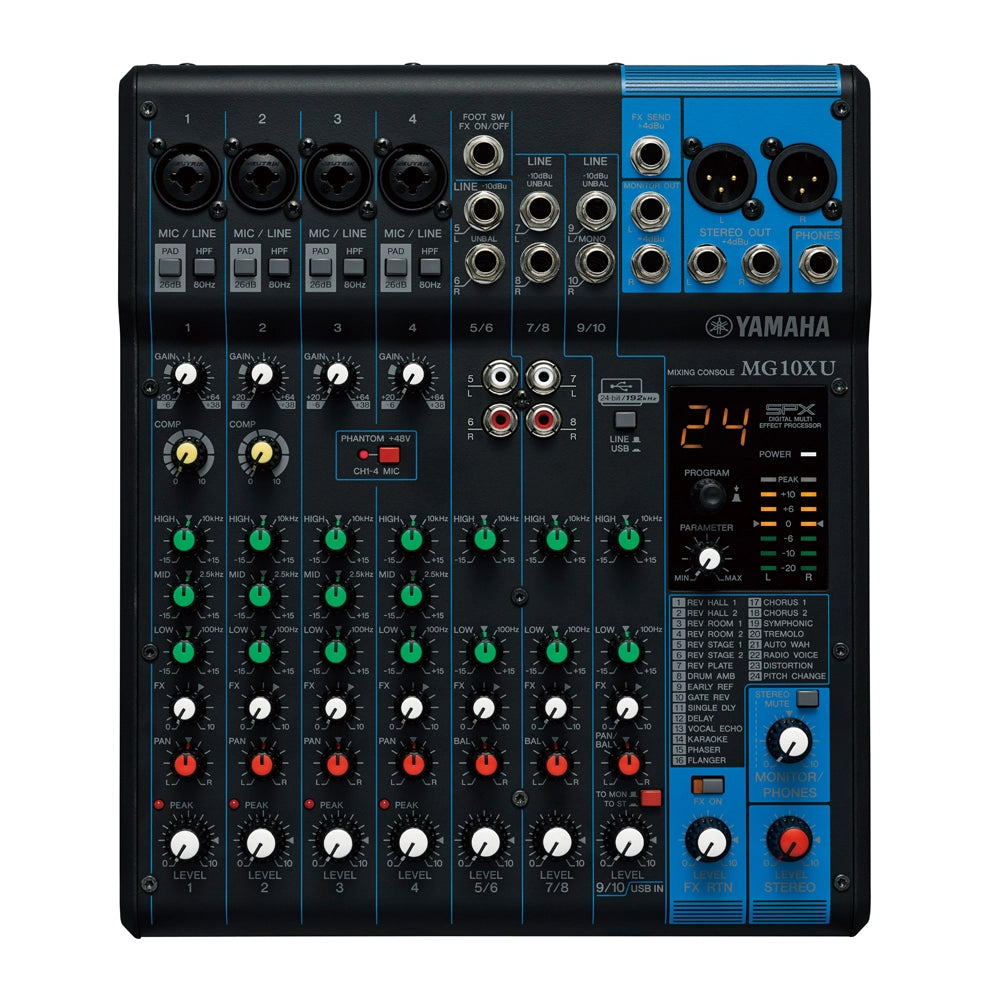 Yamaha 10-Channel MG10XU Analog Mixer W/ Effect & USB Interface