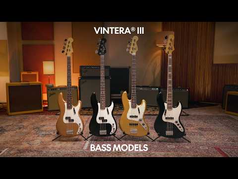 Fender Vintera III Early '70s Jazz Electric Bass - Candy Apple Red