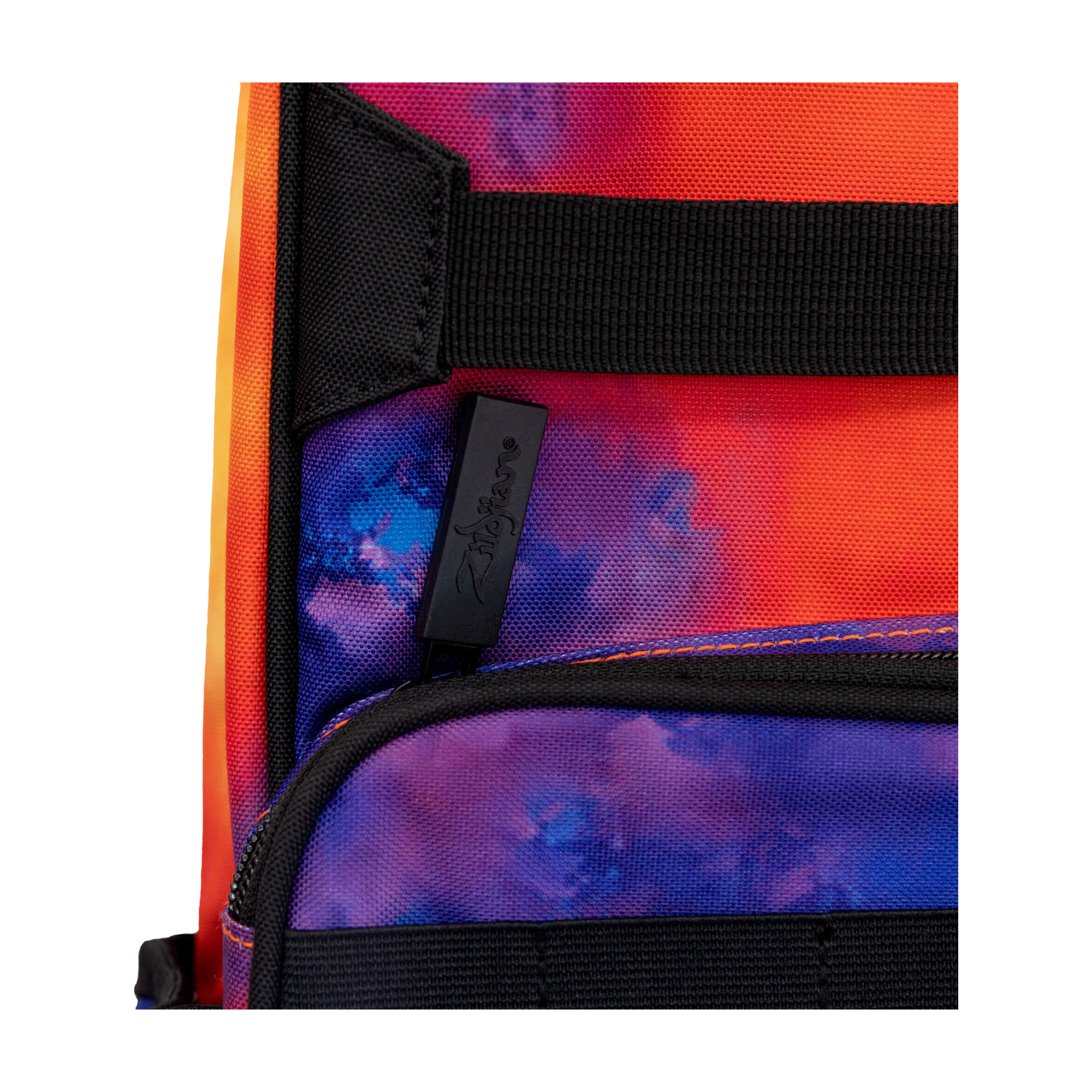 Close-up view of Zildjian ZXBP00202 Student Backpack And Stick Bag  - Orange Burst