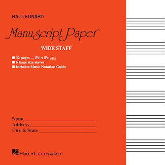 Manuscript Paper: Wide Staff 32-Page Stitched Book