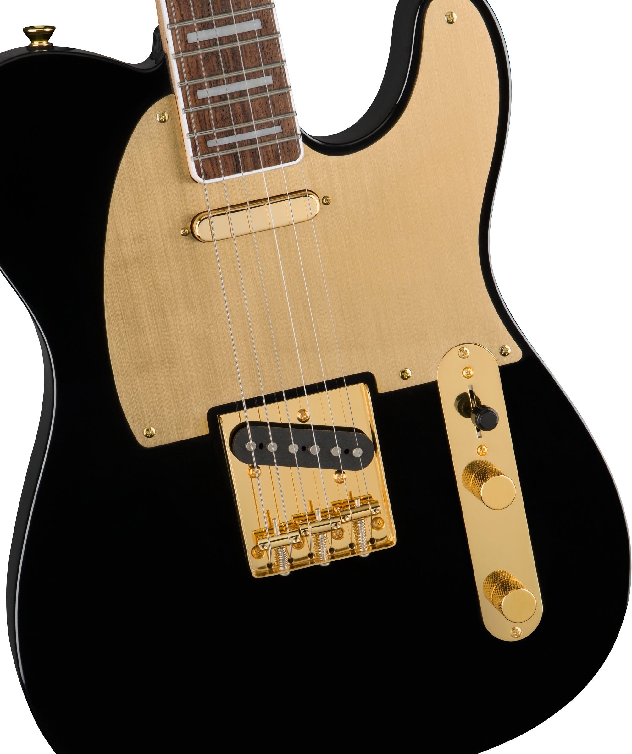 Squier 40th Anniversary Gold Edition Telecaster Electric Guitar - Black