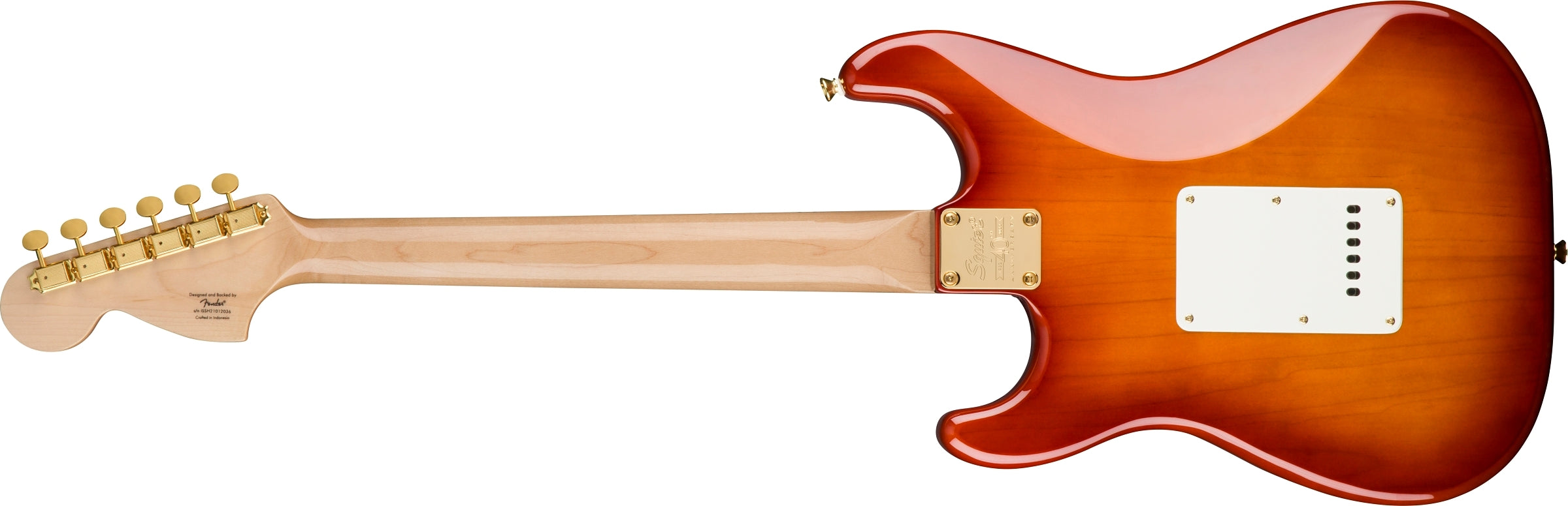 Squier 40th Anniversary Gold Edition Stratocaster Electric Guitar - Sienna Sunburst