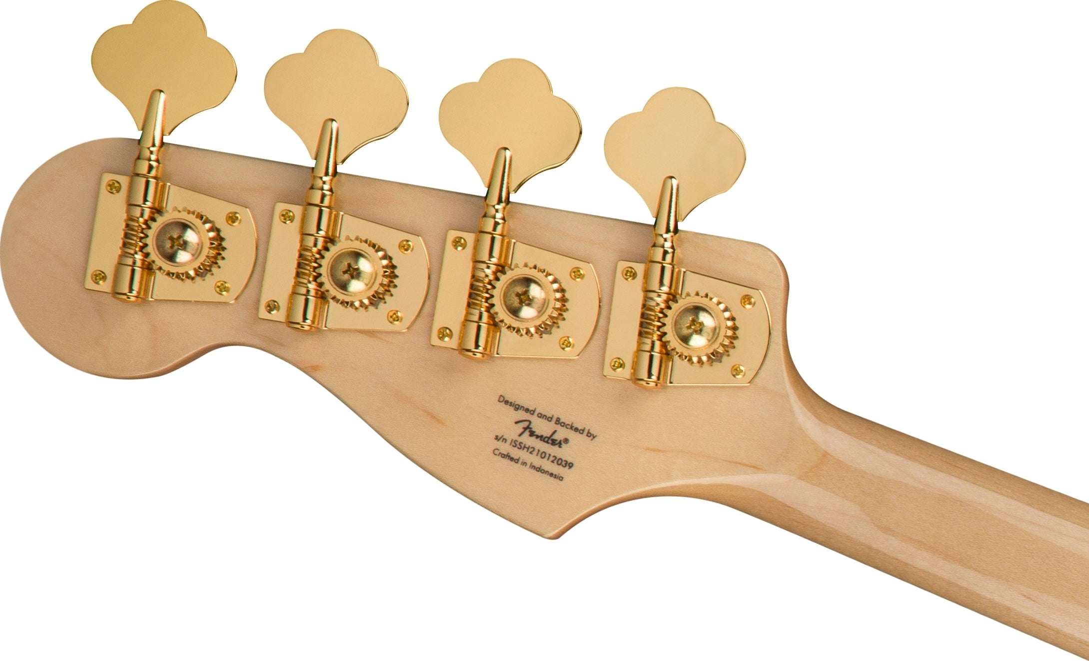 Squier 40th Anniversary Gold Edition Jazz Electric Bass Guitar - Olympic White