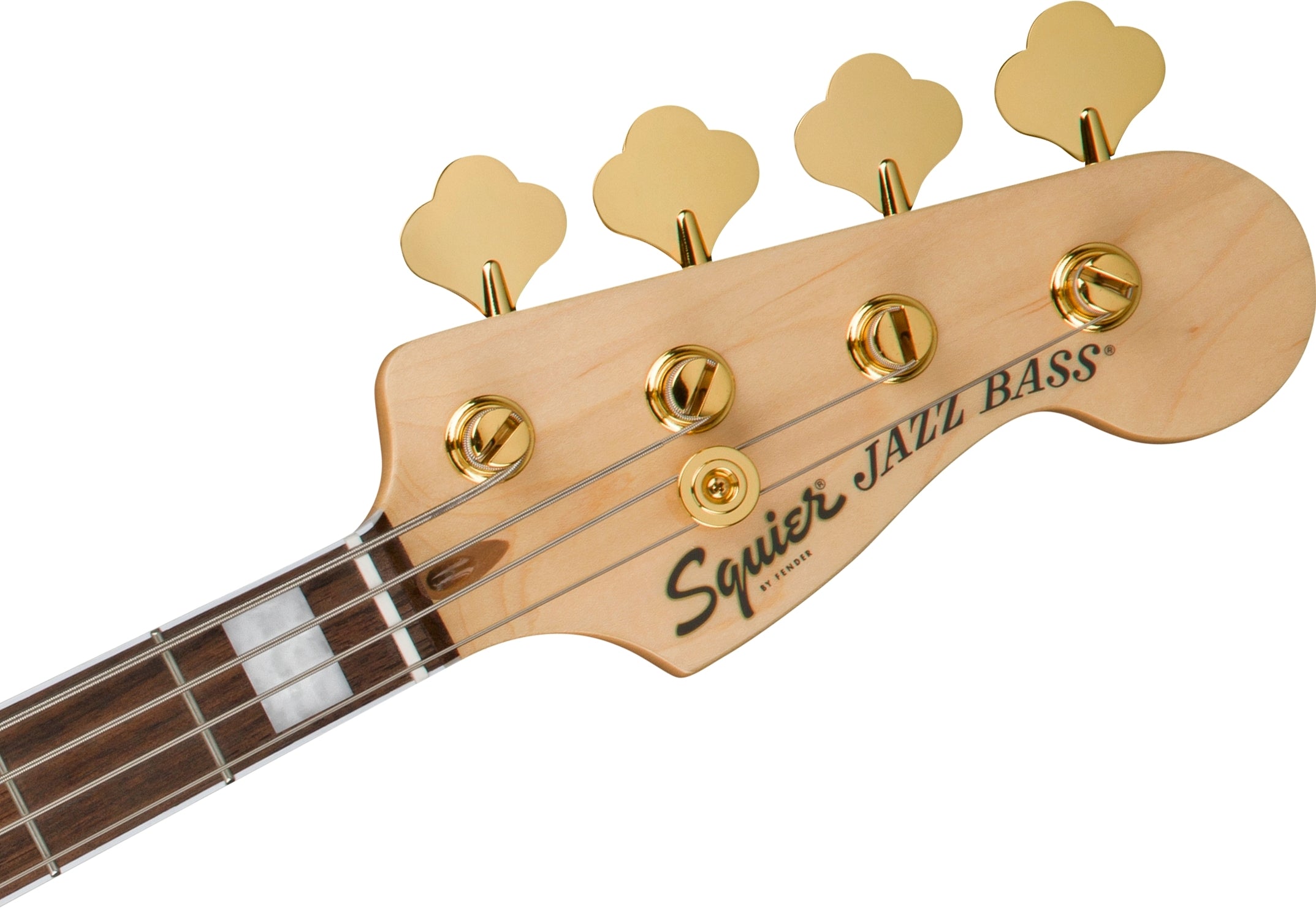 Squier 40th Anniversary Gold Edition Jazz Electric Bass Guitar - Olympic White