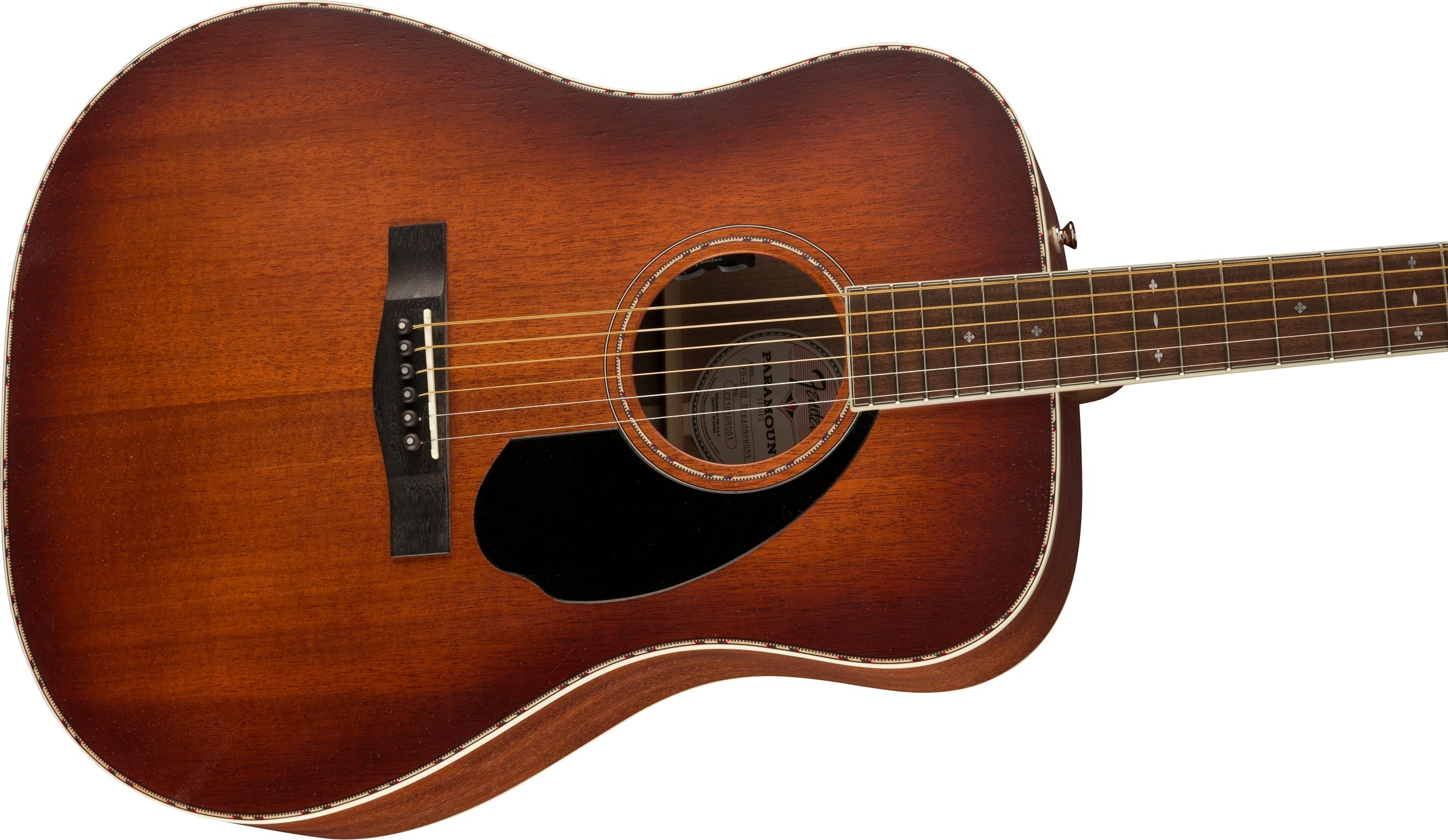 Fender PD-220E All Mahogany Dreadnought Acoustic-Electric Guitar - Aged Cognac Burst