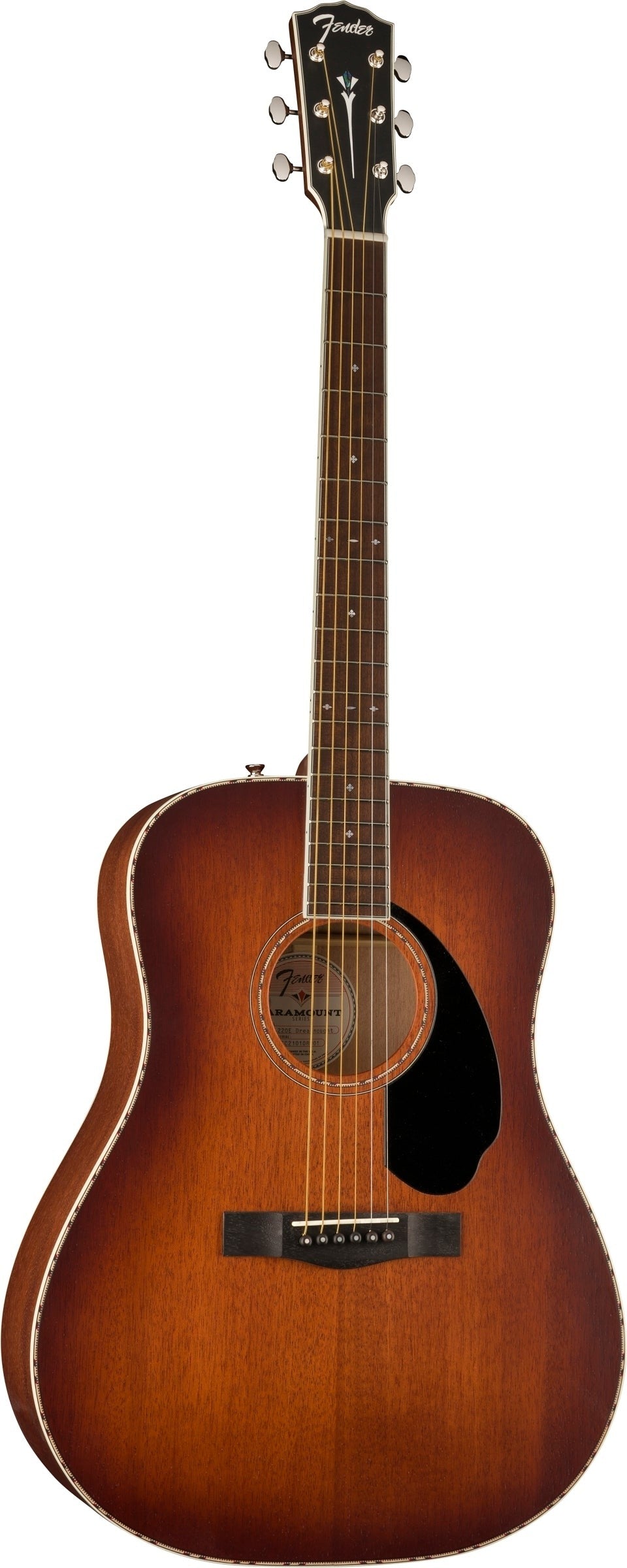 Fender PD-220E All Mahogany Dreadnought Acoustic-Electric Guitar - Aged Cognac Burst