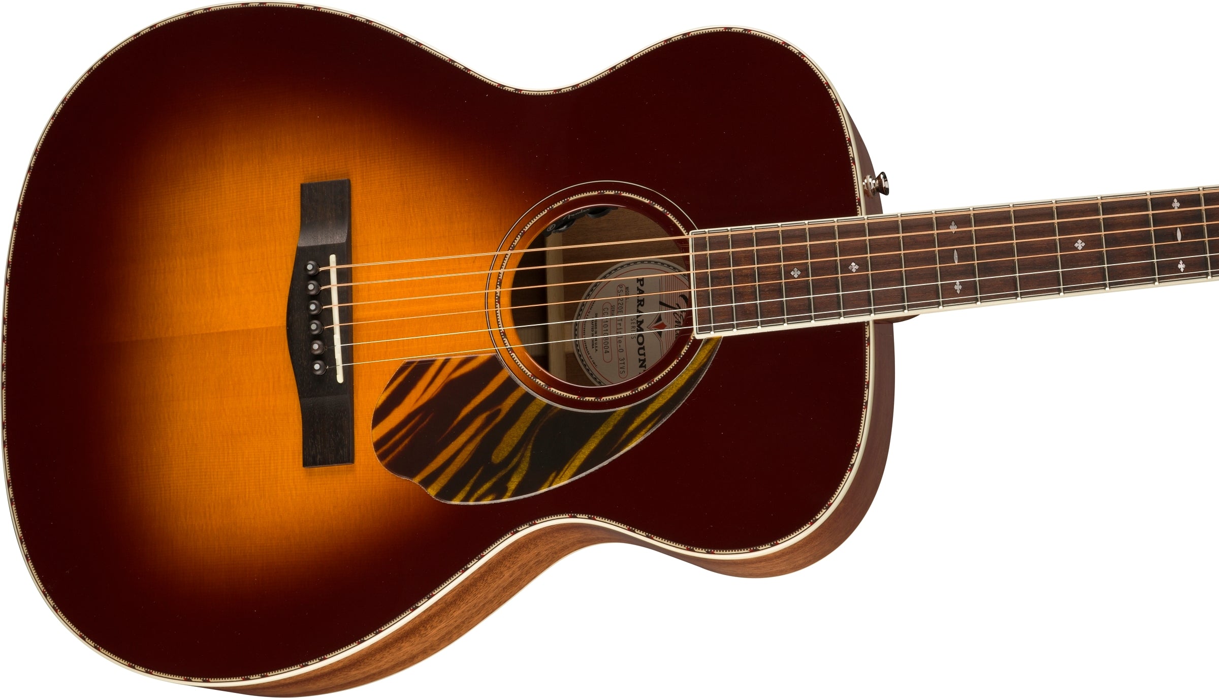 Fender Paramount PO-220E Orchestra Acoustic-Electric Guitar - 3-Color Vintage Sunburst