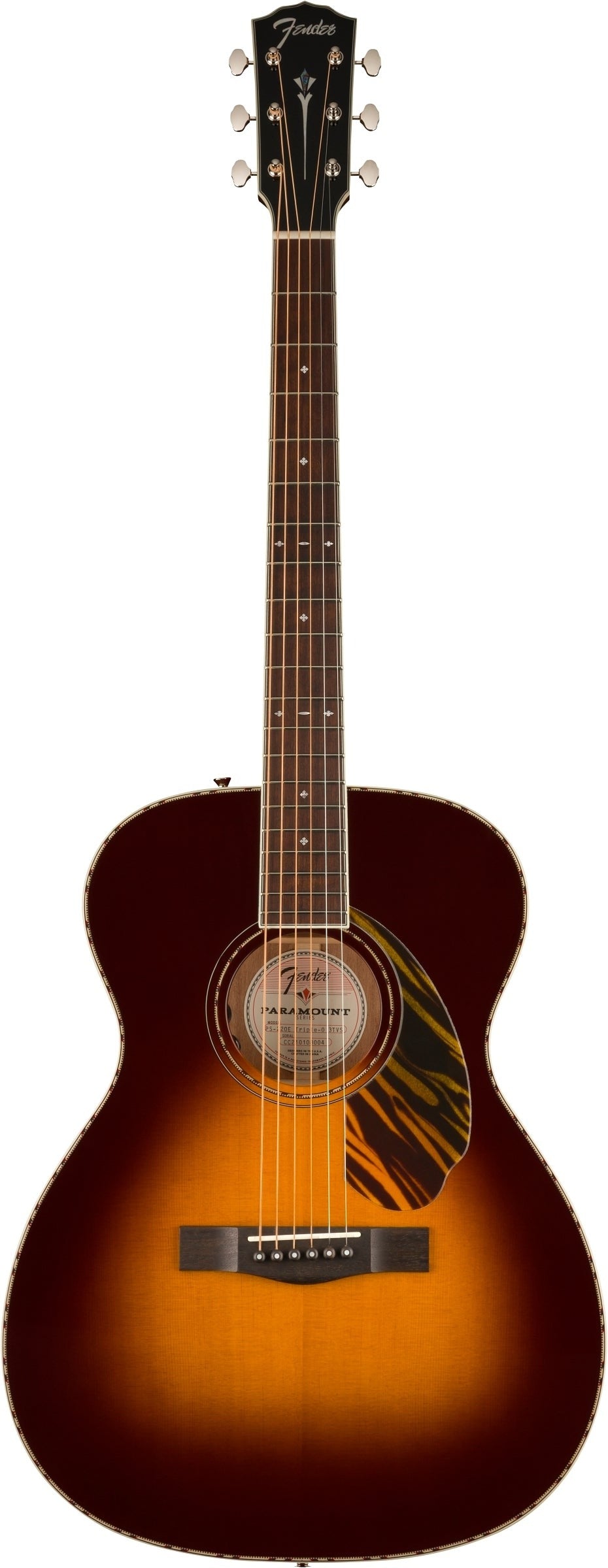Fender Paramount PO-220E Orchestra Acoustic-Electric Guitar - 3-Color Vintage Sunburst