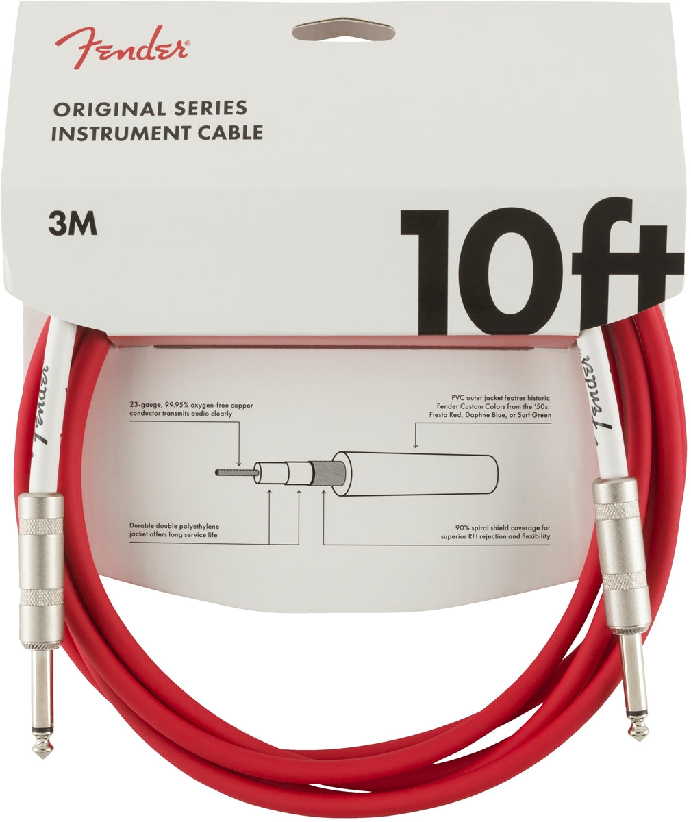 Fender Original Series Straight to Straight Instrument Cable 10ft - Fiesta Red