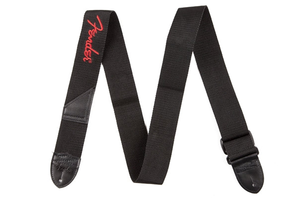 Fender Poly Logo Guitar Strap - Black & Red
