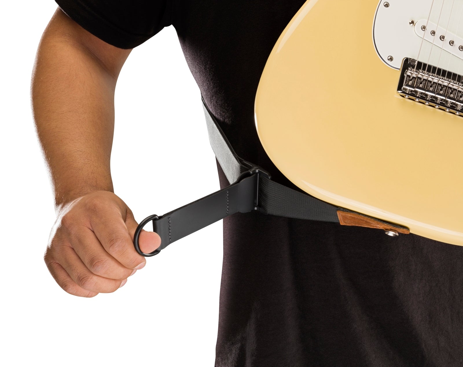 Fender Right Height 2.5" Leather Guitar Strap - Cognac
