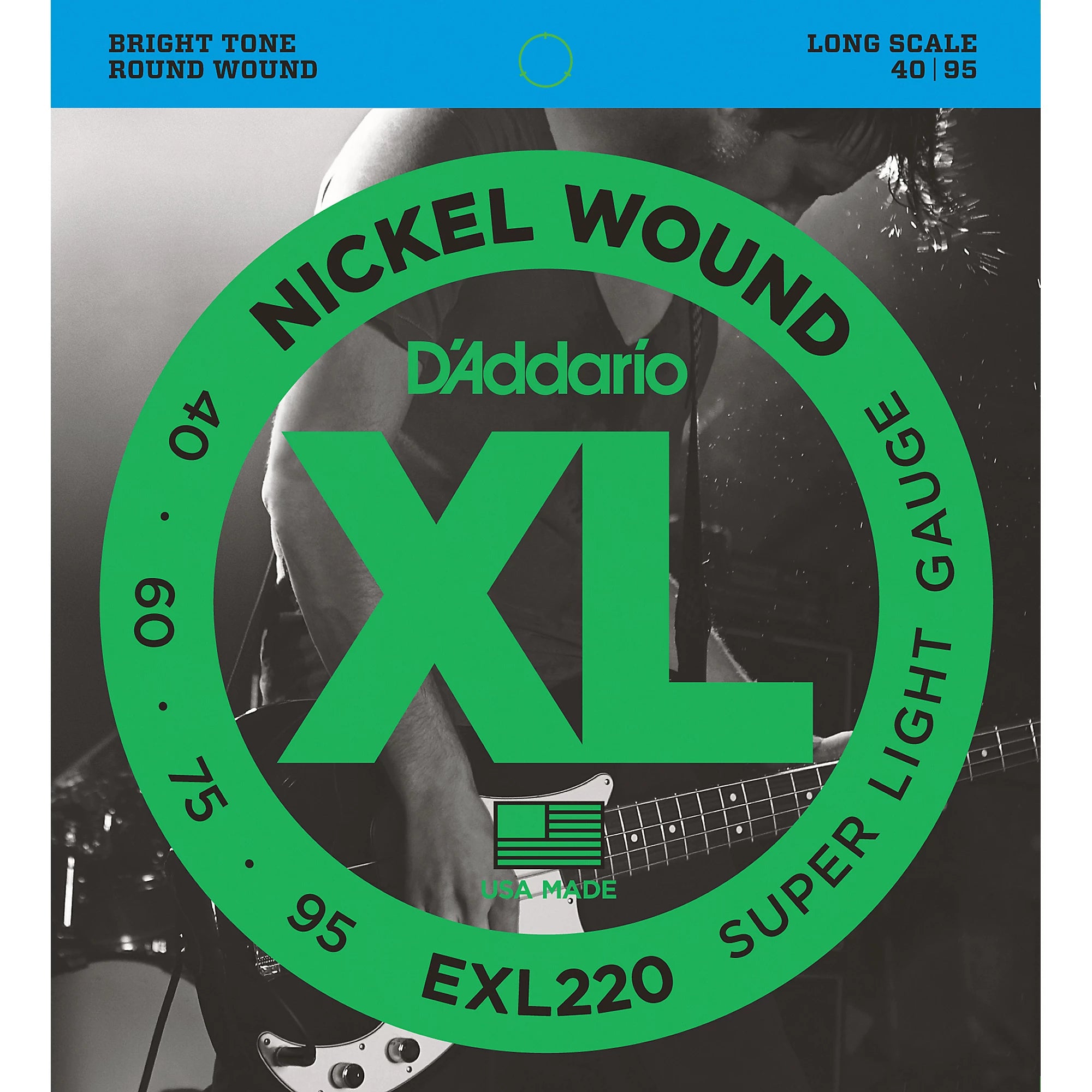 D'Addario EXL220 XL Nickel Round Wound Super Light Bright Electric Bass Strings