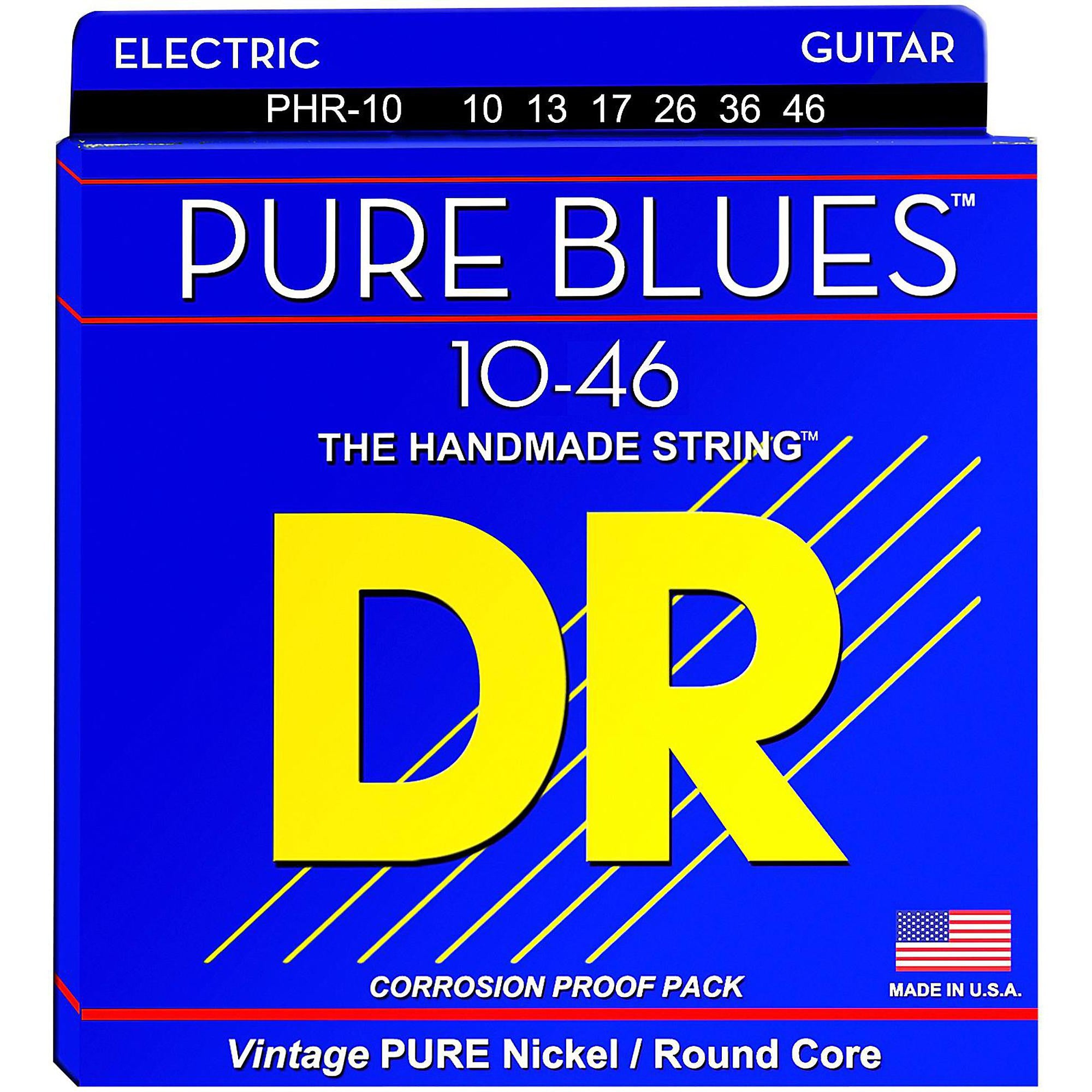 DR Strings PHR10 Pure Blues Nickel Medium Electric Guitar Strings