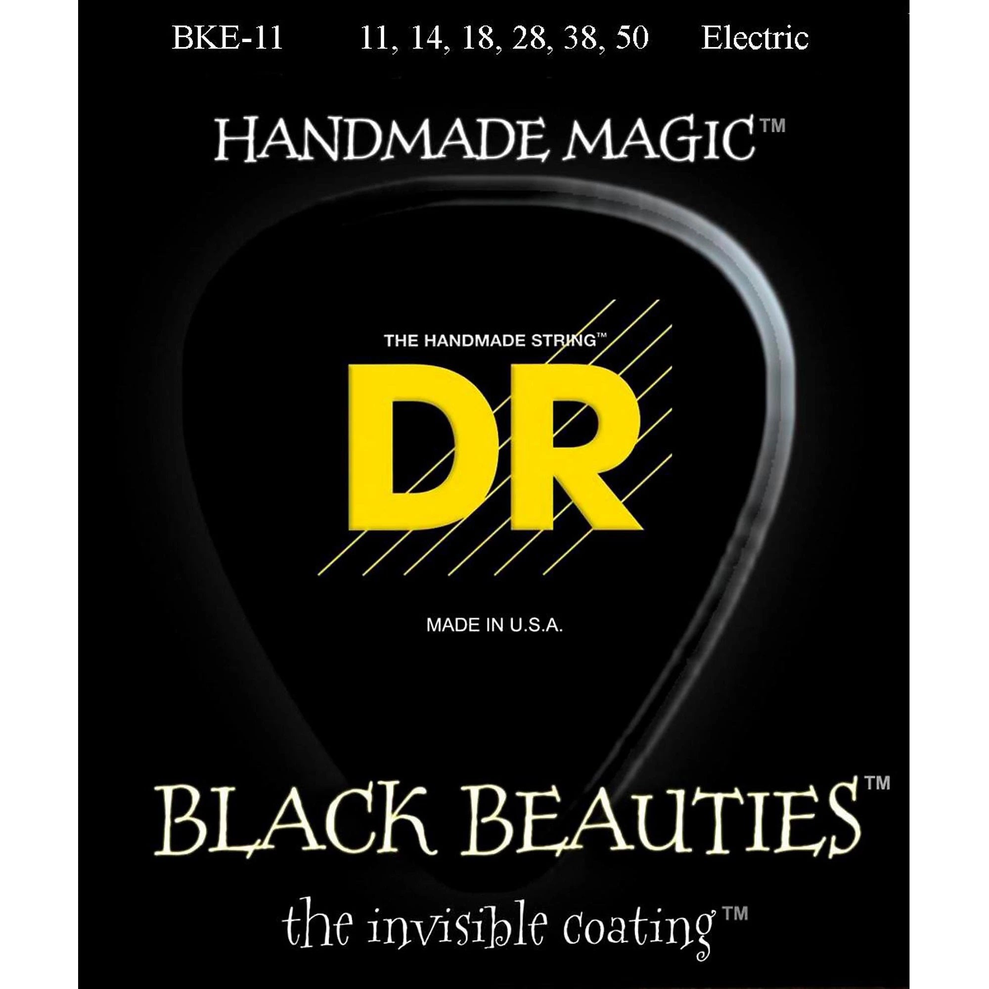 Cuerdas de guitarra eléctrica DR Strings Extra Life BKE-11 Black Beauties Heavy Coated
