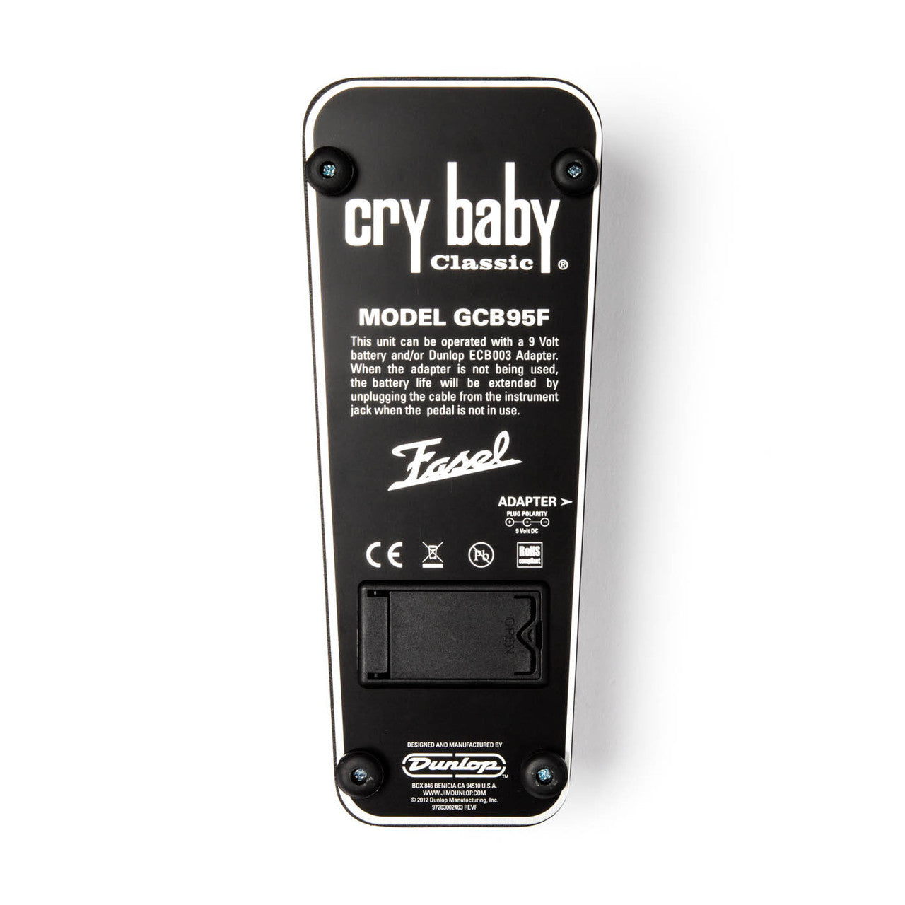 Dunlop Cry Baby Classic Wah Pedal con inductores Fasel fabricados en Italia