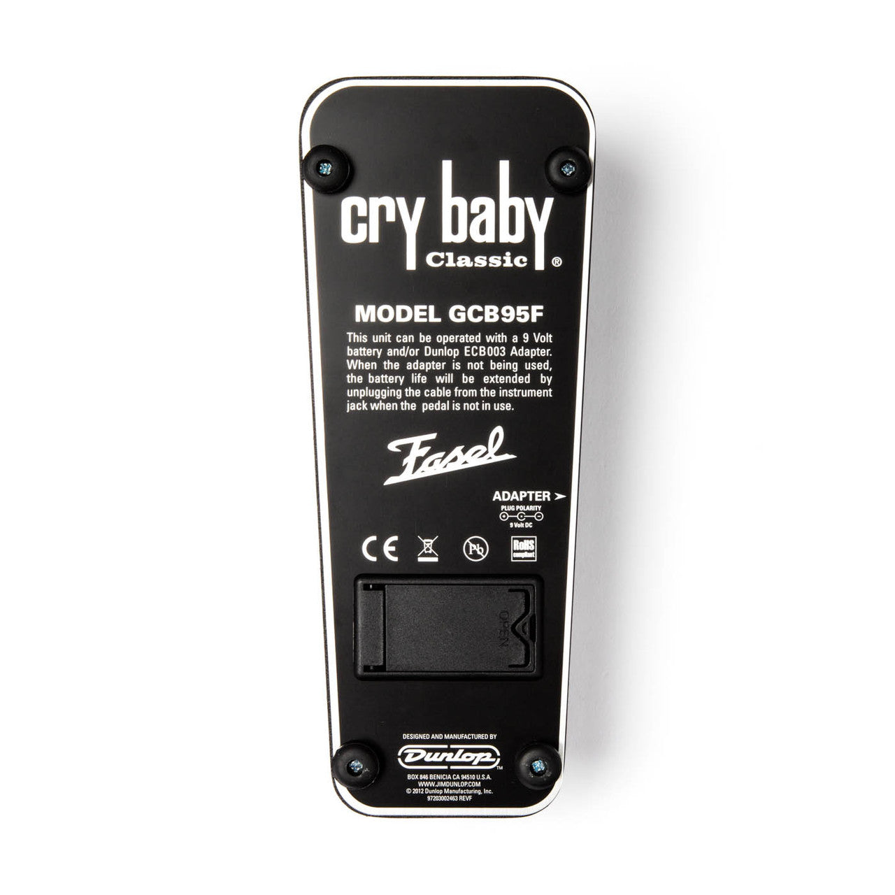 Dunlop Cry Baby Classic Wah Pedal W/ Italian-Made Fasel Inductors