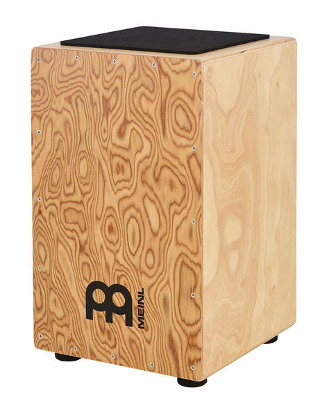 String Cajon with Pickup, Makah Burl Front Plate