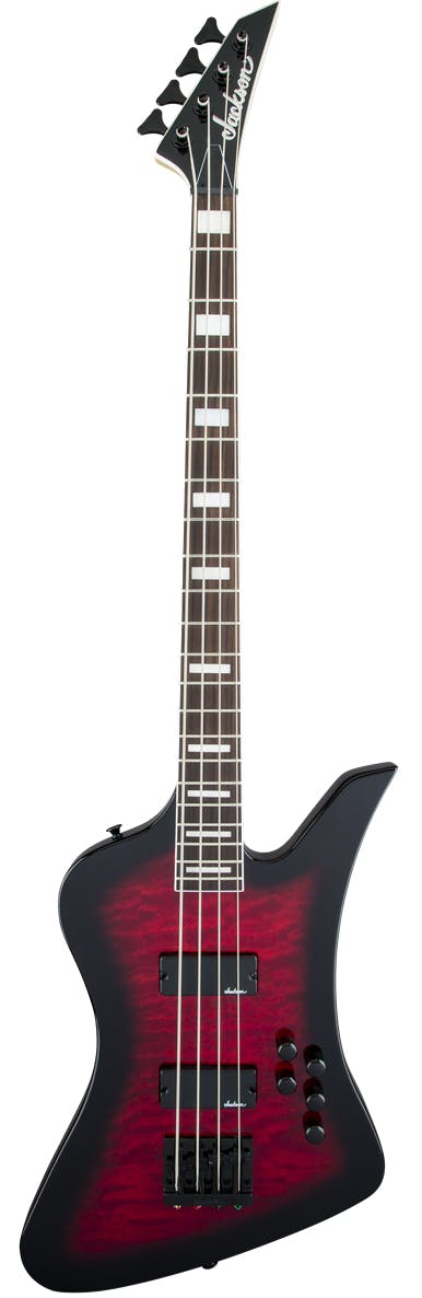 Jackson JS Series Kelly Bird JS3Q 4-String Electric Bass - Transparent Red Burst