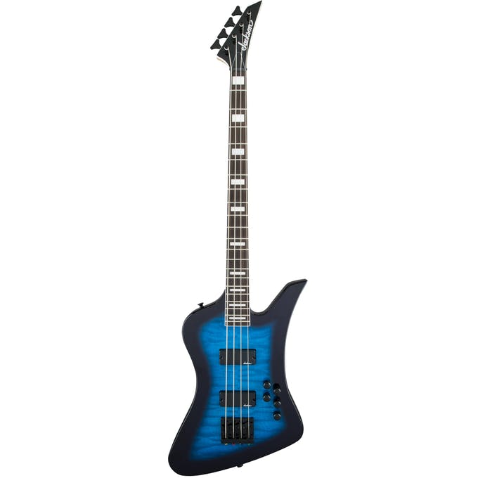Jackson JS Series Kelly Bird JS3Q 4-String Electric Bass - Transparent Blue Burst