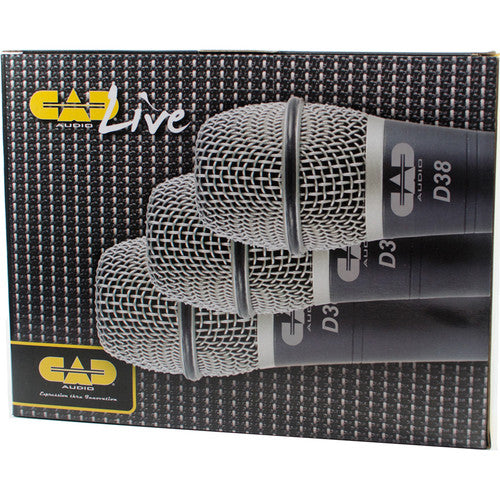 CADLive D38 Supercardioid Dynamic Handheld Microphone (3 Pack)