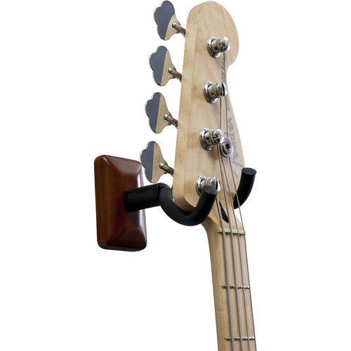 Gator Wall-Mounted Guitar Hanger with Mahogany Mounting Plate