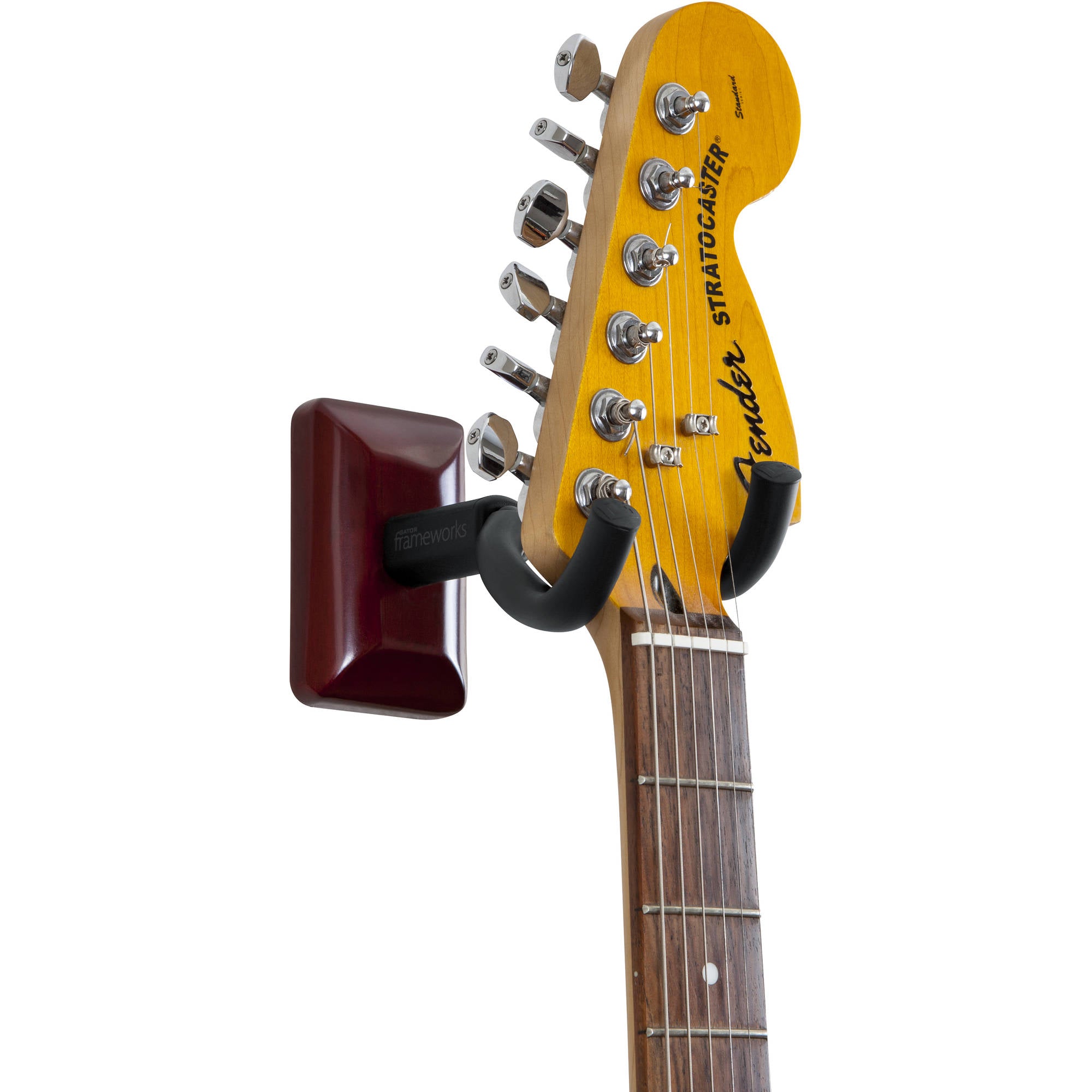 Gator Wall-Mounted Guitar Hanger with Cherry Mounting Plate
