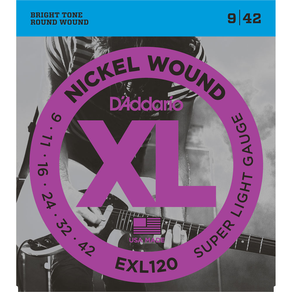 D'Addario EXL120 Nickel Wound Electric Strings - .009-.042 Super Light