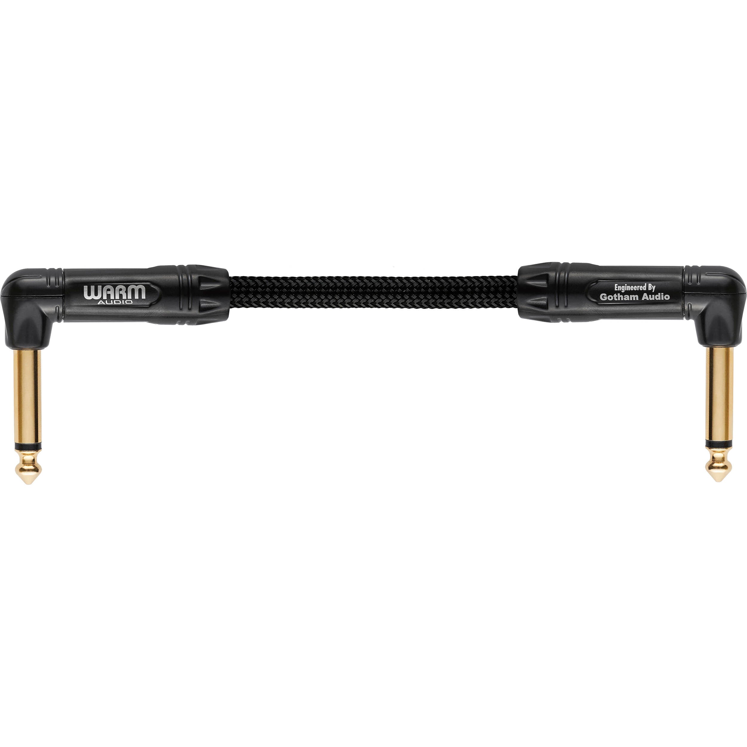 Warm Audio Prem-TS-2RT-6" Premier Gold Right Angle to Right Angle Pedalboard Patch Cable - 6-inch
