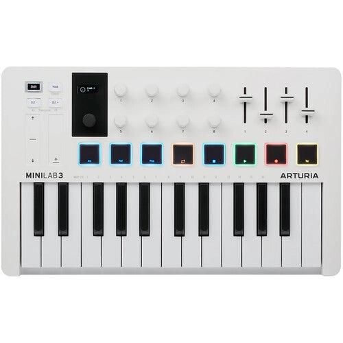 Arturia MiniLab 3 Compact MIDI Keyboard & Pad Controller (White)