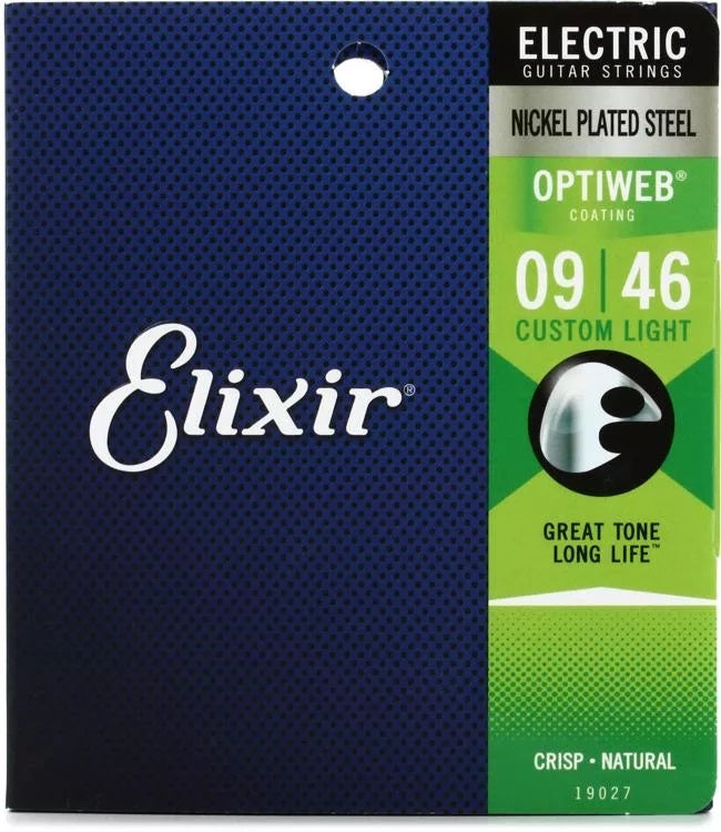 Juego de Cuerdas de Guitarra Eléctrica Elixir 19027 de Acero Niquelado Optiweb 9-46