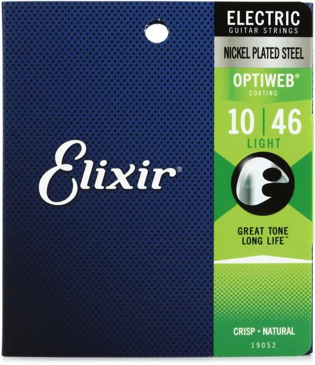 Elixir Strings 19052 Optiweb Electric Guitar Strings 10-46 Light