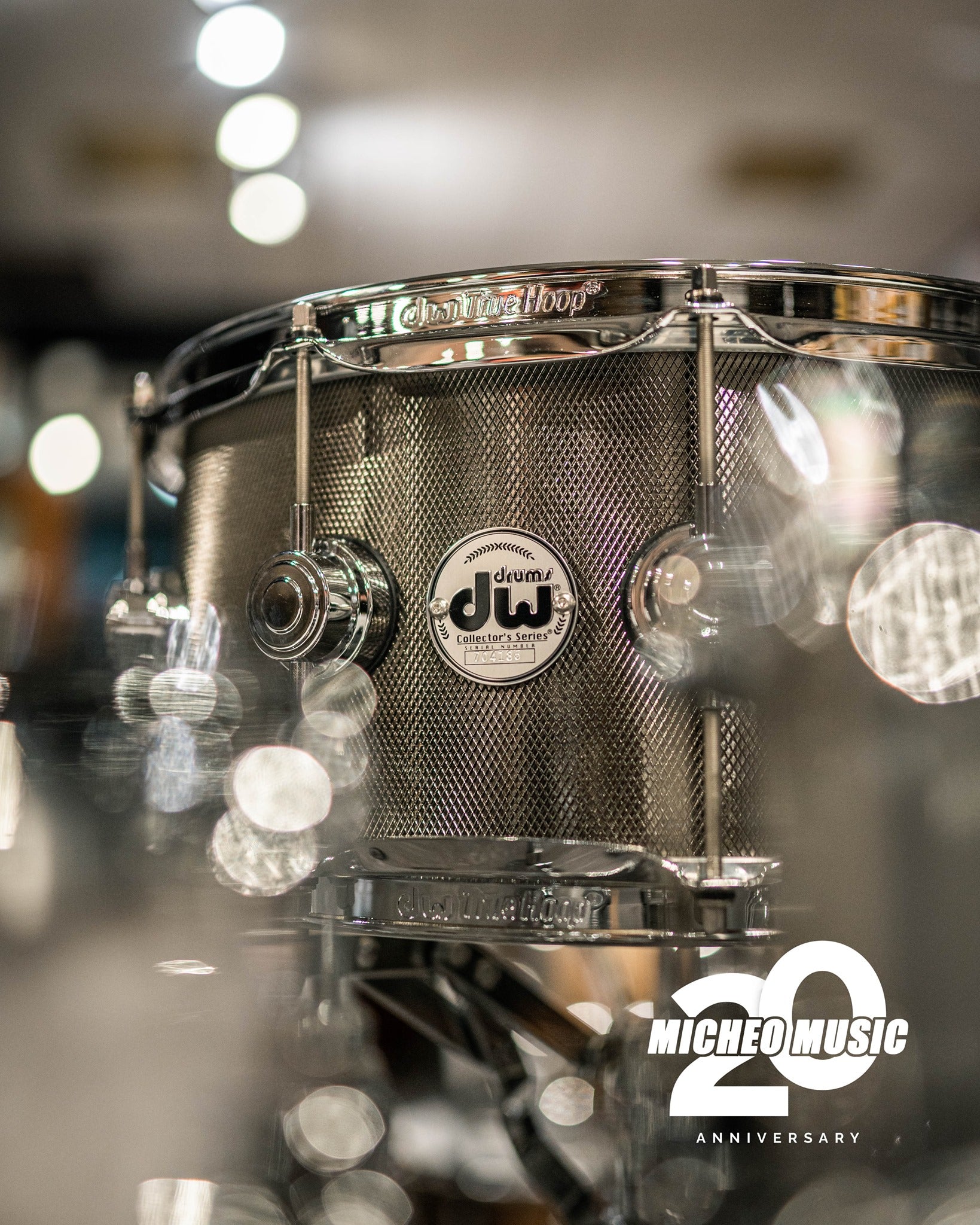 DW 5.5" x 14" Collector's Series Knurled Black Nickel Over Stainless Steel Snare