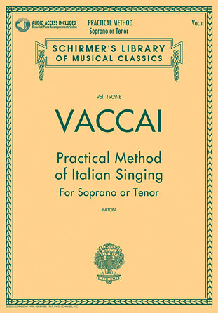 Vaccai Practical Method Of Italian Singing For Soprano Or Tenor
