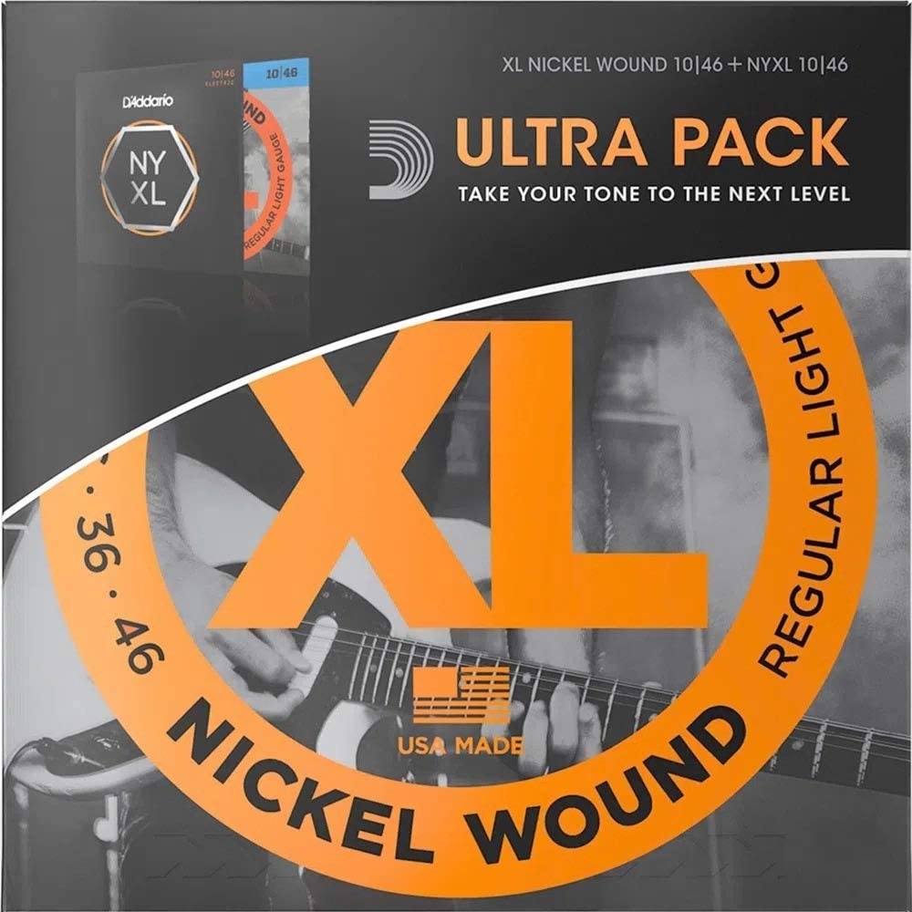 D'Addario EXL110 / NYXL1046 Ultra Pack 10-46 NYXL y EXL Bundle Cuerdas de Guitarra Eléctrica 10-46