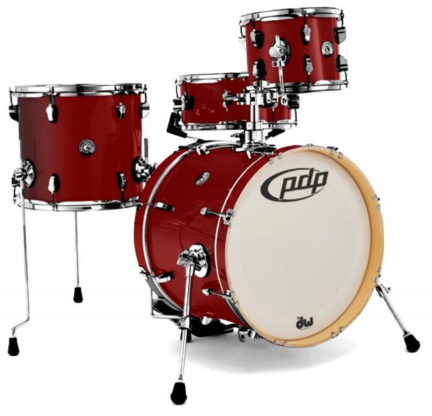 PDP New Yorker 4pc Acoustic Drum Kit - Ruby Sparkle (10 13 18 13 Inch)