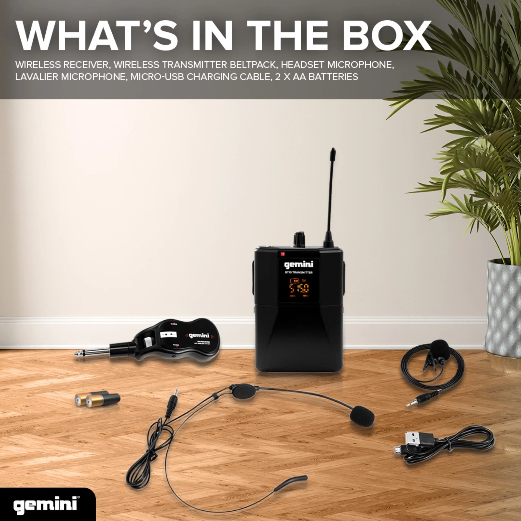 Gemini GMU HSL100 Bodypack UHF Wireless Microphone System