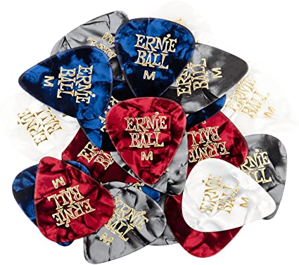 Ernie Ball Medium Assorted Color Pearloid Cellulose Pick Each