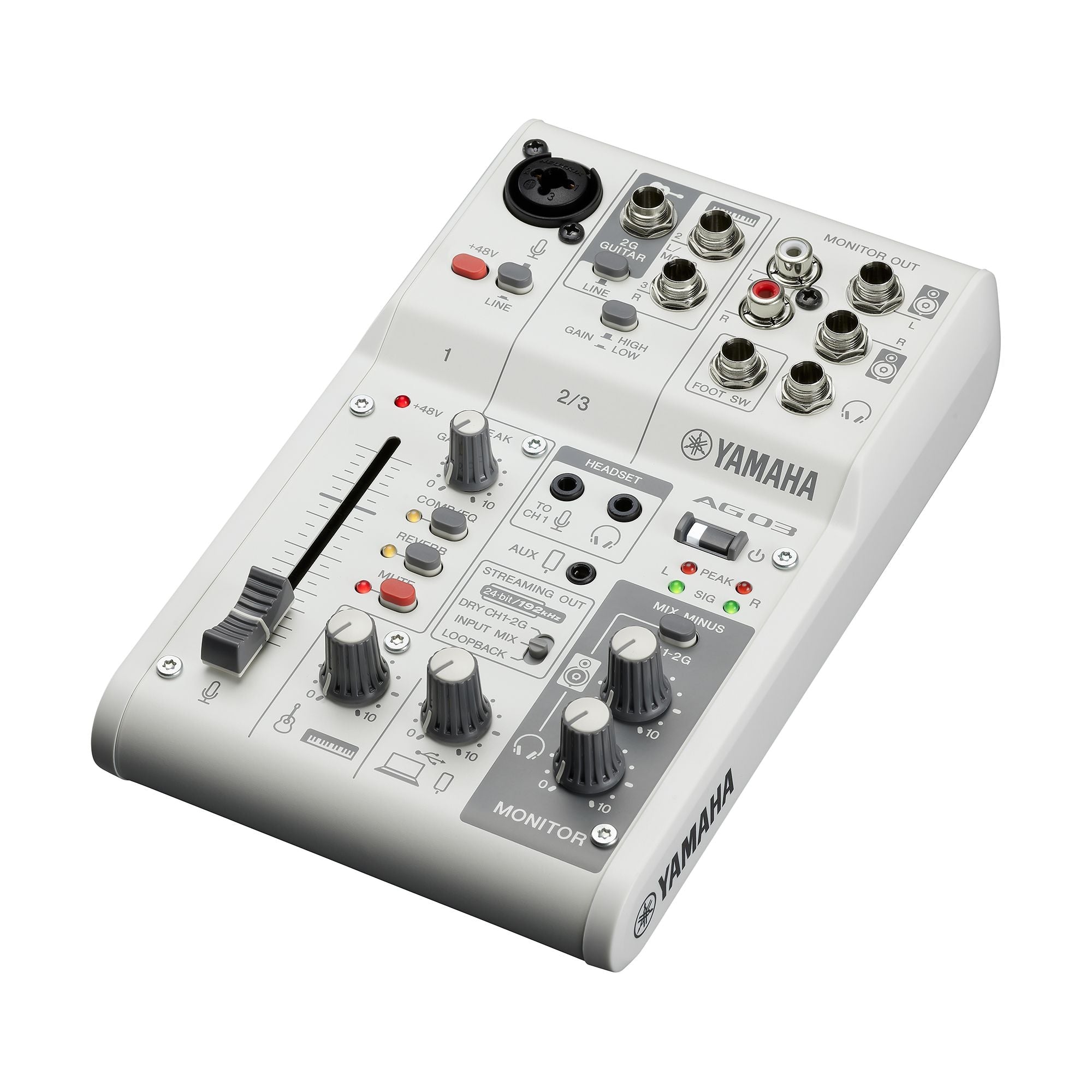Yamaha Ag03 Mk2 3-Channel Mixer And Usb Audio Interface - White