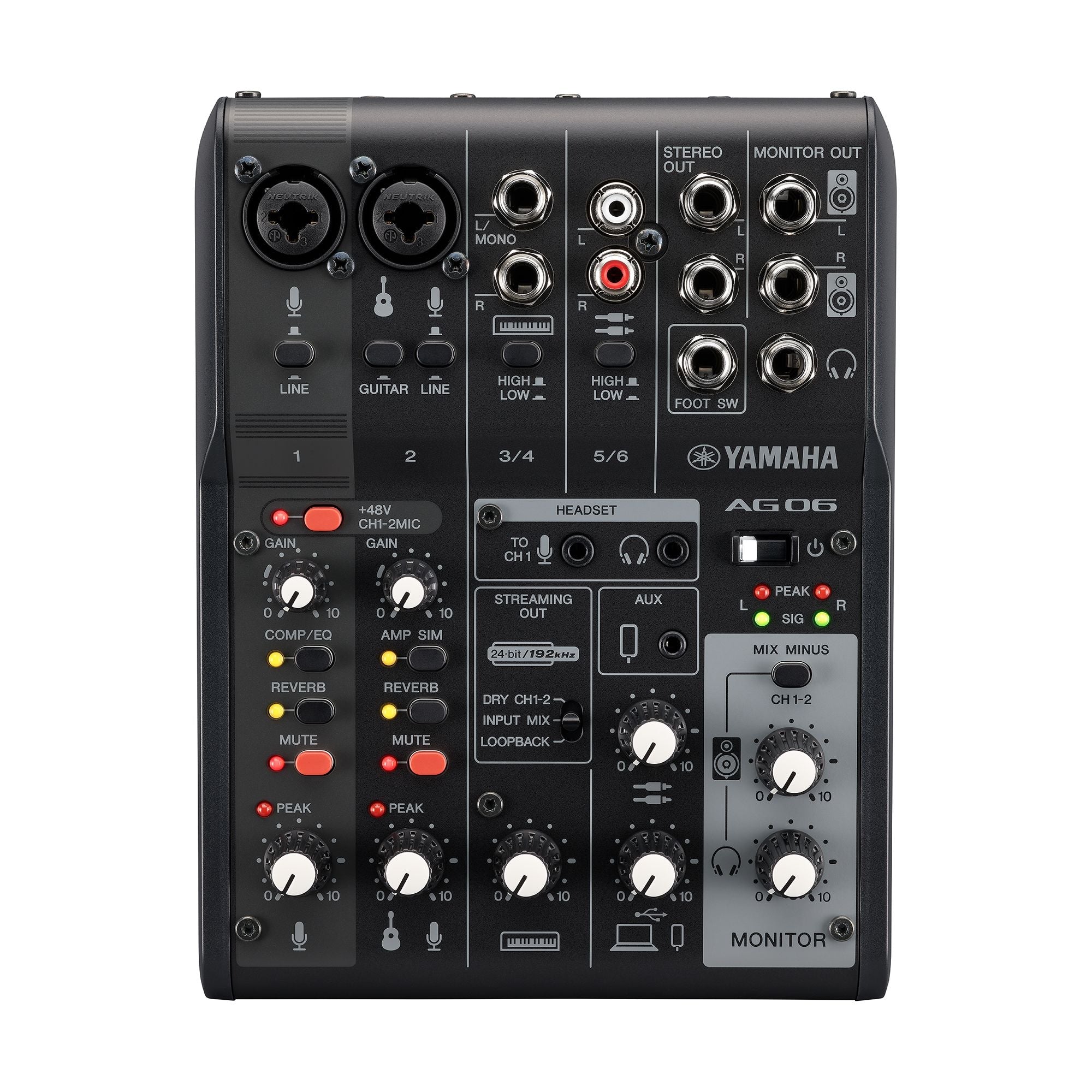 Yamaha Ag06 Mk2 6-Channel Mixer And Usb Audio Interface - Black