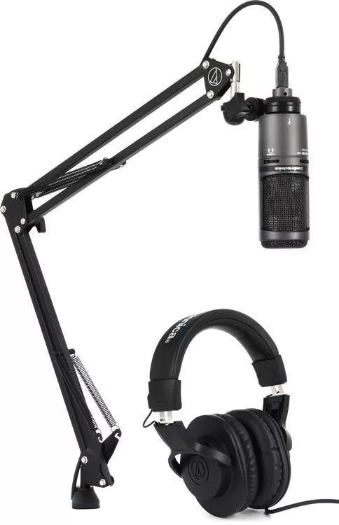 Paquete de Streaming/Podcasting Audio-Technica AT2020USB+PK
