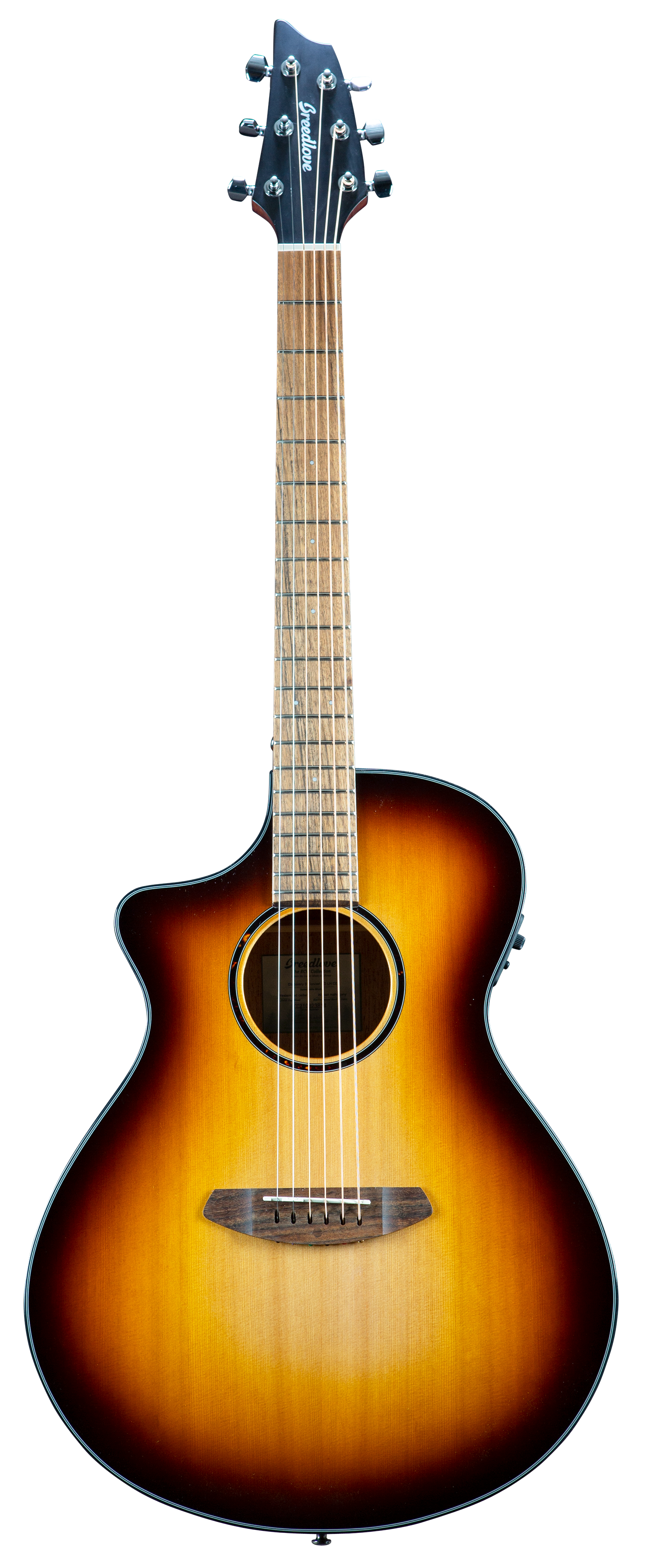 Breedlove Discovery S Red cedar-African Mahogany Concert Left Handed Acoustic Electric Guitar - Edge Burst