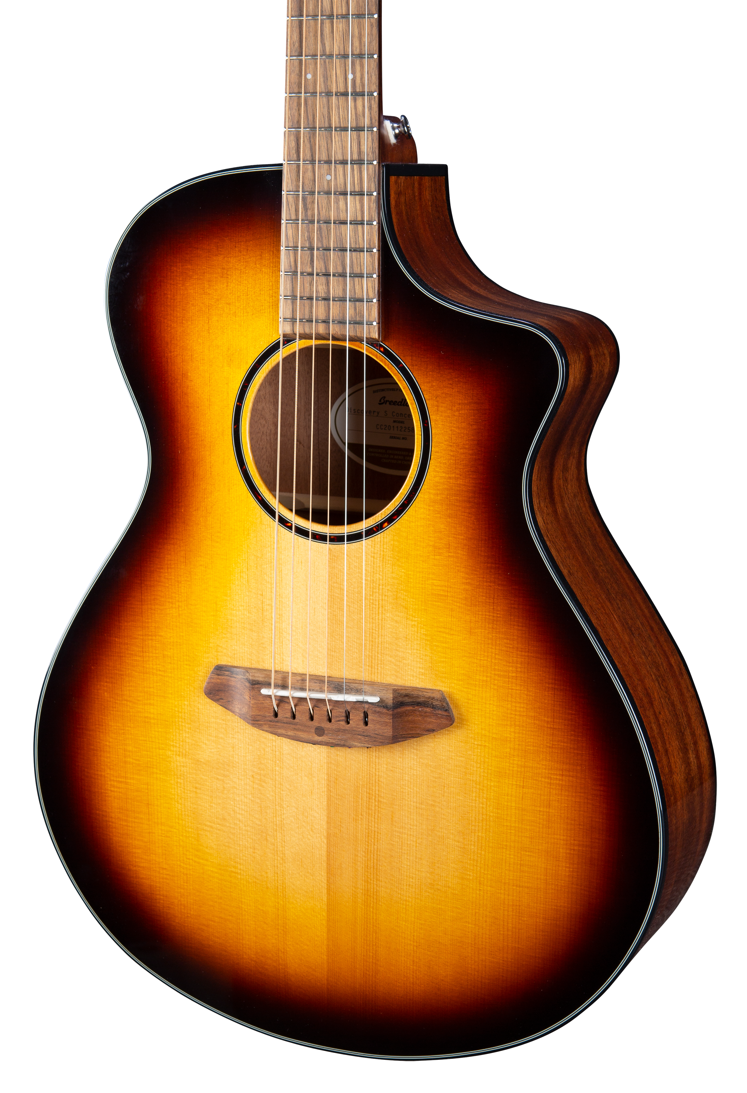 Breedlove Discovery S CE Sitka African Mah Concert Acoustic Electric Guitar- Edge Burst