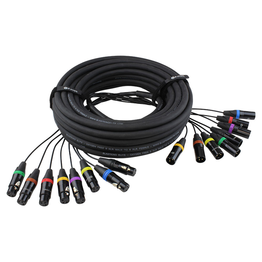 Blastking 50' 8 XLR Male to 8 XLR Female Cable – C8XLRMF