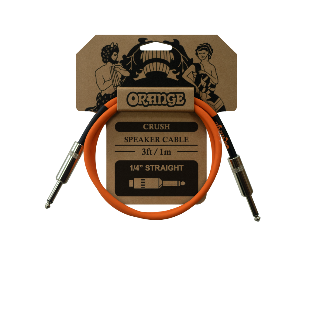 Orange Crush 3' Speaker Cable with 1/4" Jack Connectors