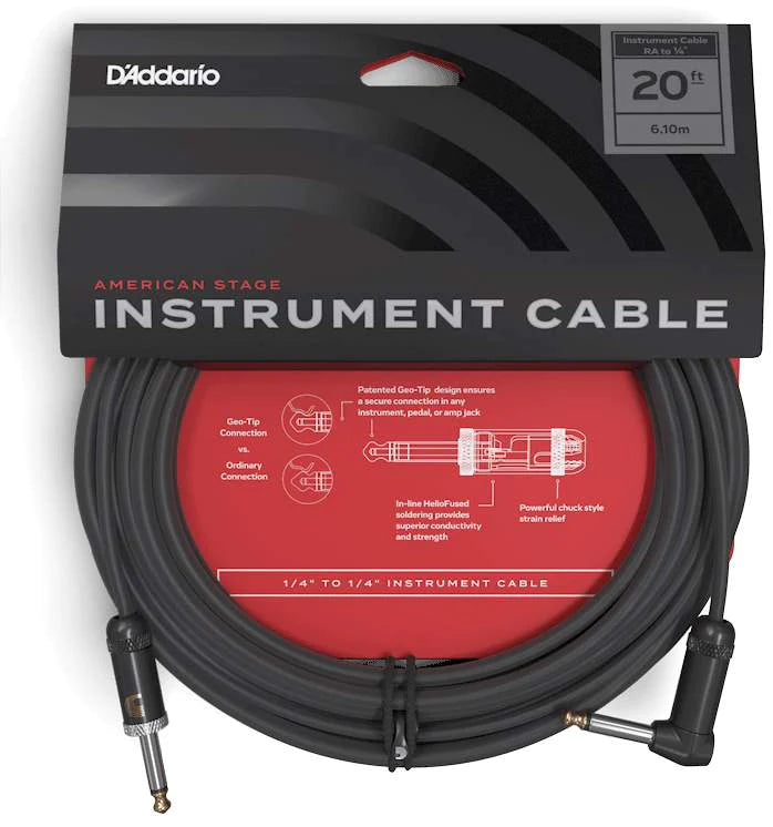 Planet Waves American Stage Instument Cable Right Angle 20'